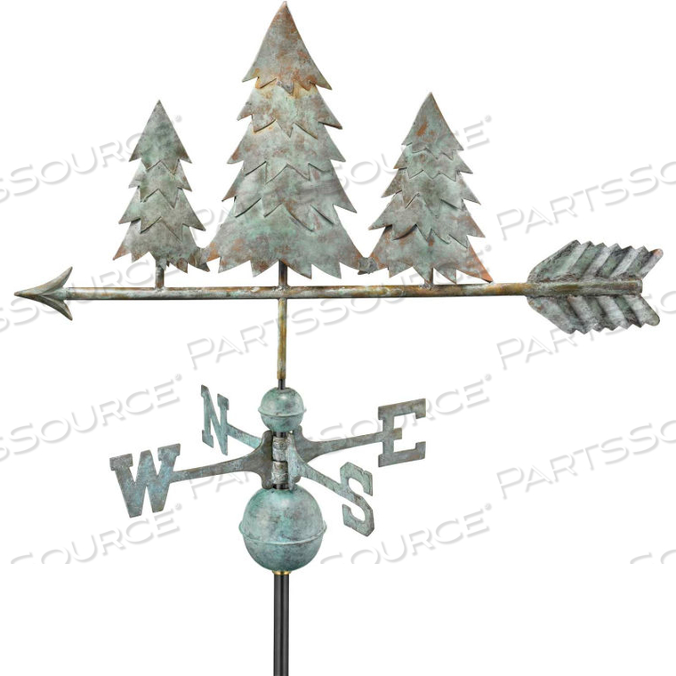 PINE TREES WEATHERVANE, BLUE VERDE COPPER by Good Directions, Inc.