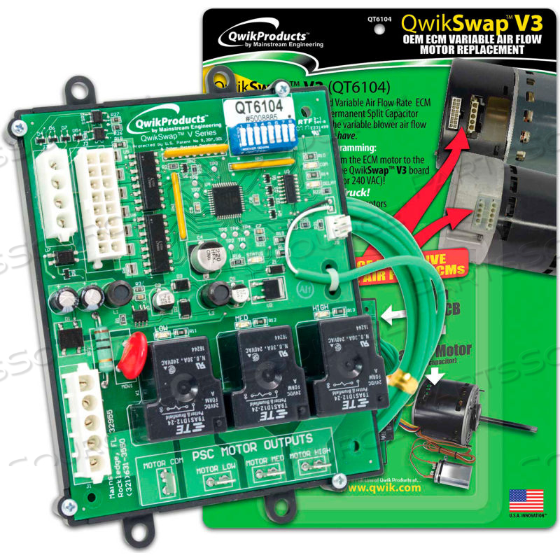 QWIKSWAP V3 UNIVERSAL VARIABLE AIRFLOW ECM REPLACEMENT BOARD by Qwikproducts