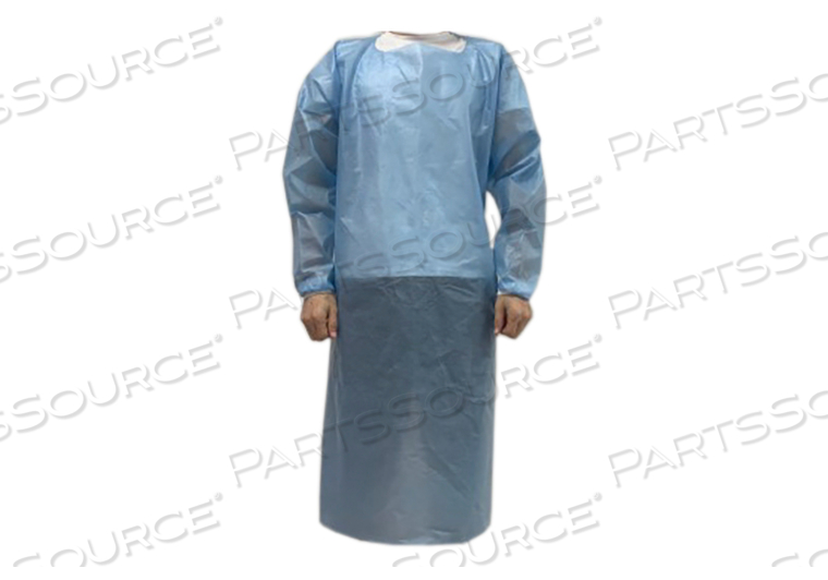 OVER-THE-HEAD PROTECTIVE PROCEDURE GOWN ONE SIZE FITS MOST BLUE NONSTERILE AAMI LEVEL 2 DISPOSABLE (10/BG) by Cypress