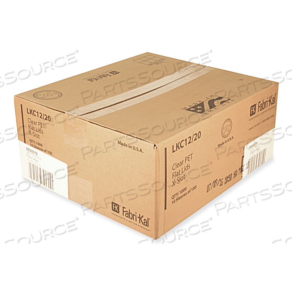 GREENWARE COLD DRINK LIDS, X-SLOT, FITS 12 OZ TO 20 OZ CUP by Fabrikal