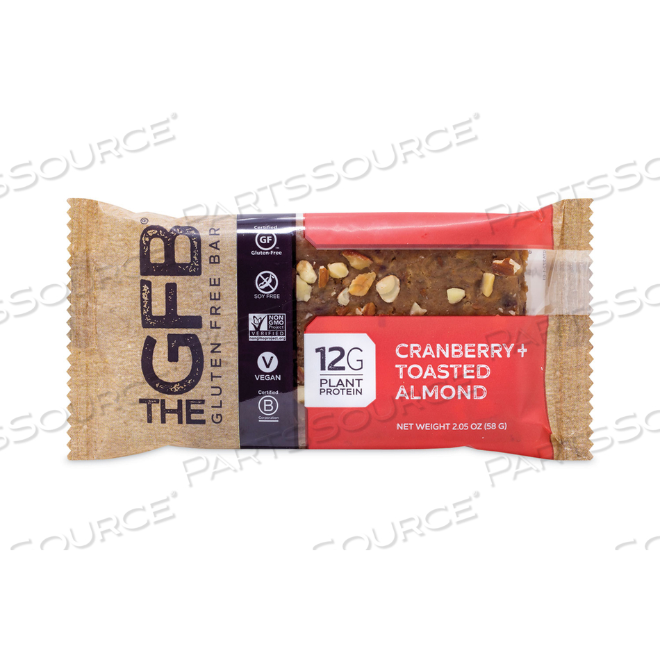 CRANBERRY TOASTED ALMOND BAR, 2.05 OZ BAR, 12/BOX 