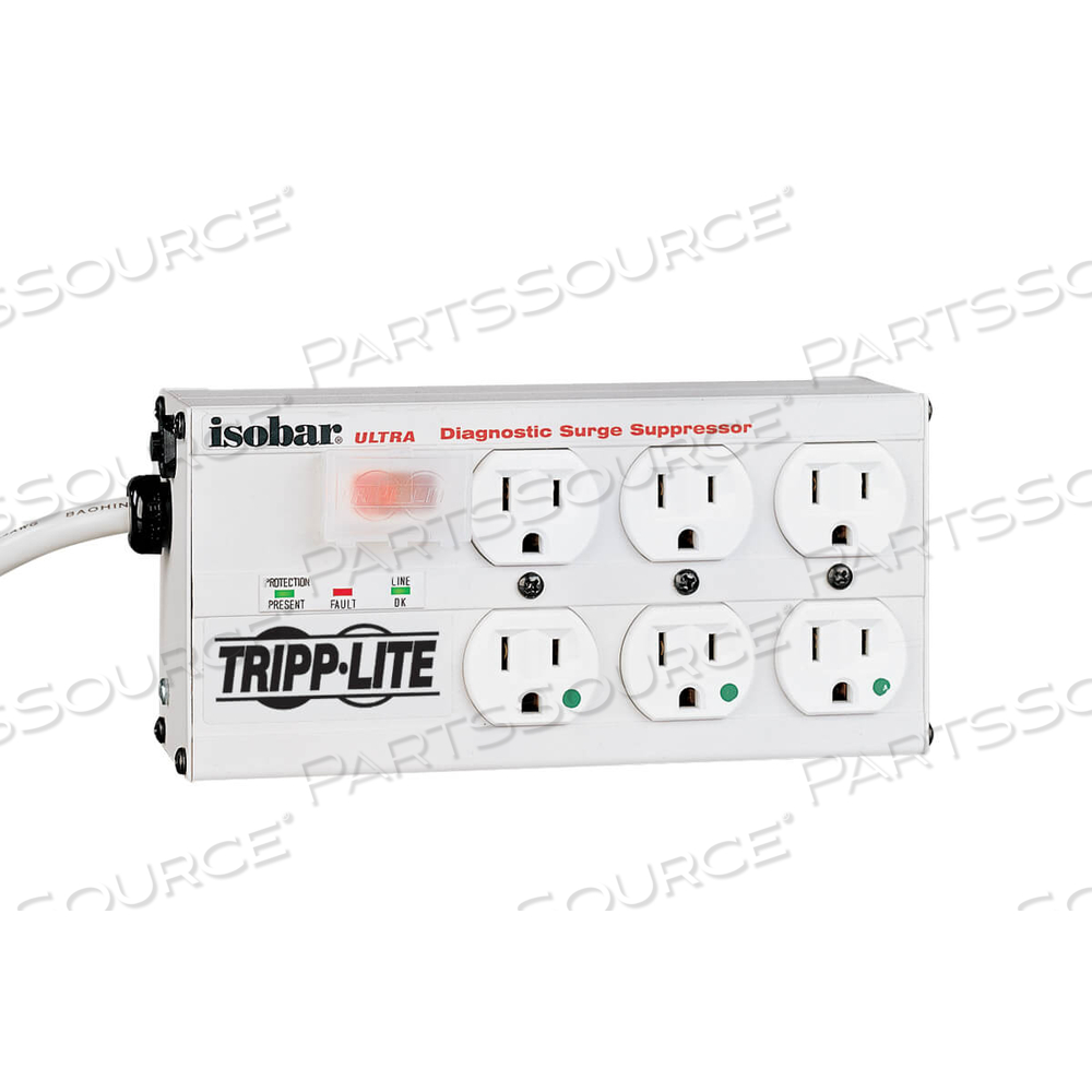 ISOBAR UL 1363 HOSPITAL-GRADE 6-OUTLET SURGE PROTECTOR, 15 FT. CORD, 3330 JOULES, LEDS, NOT FOR PATIENT-CARE VICINITIES - SURGE PROTECTOR - by Tripp Lite ISOBAR UL 1363 HOSPITAL-GRADE 6-OUTLET SURGE PROTECTOR, 15 FT. CORD, 3330 JOULES, LEDS, NOT FOR PATIENT-CARE VICINITIES - SURGE PROTECTOR - by Tripp Lite