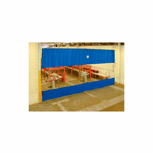 BLUE CURTAIN WALL PARTITION WITH CLEAR VISION STRIP 12 X 8 by TMI, LLC