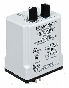 H7839 TIME DELAY RLAY 24VAC/DC 10A DPDT 9 SEC. by Macromatic