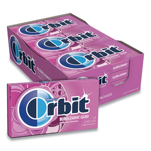 SUGAR-FREE CHEWING GUM, BUBBLEMINT, 12/BOX by Orbit