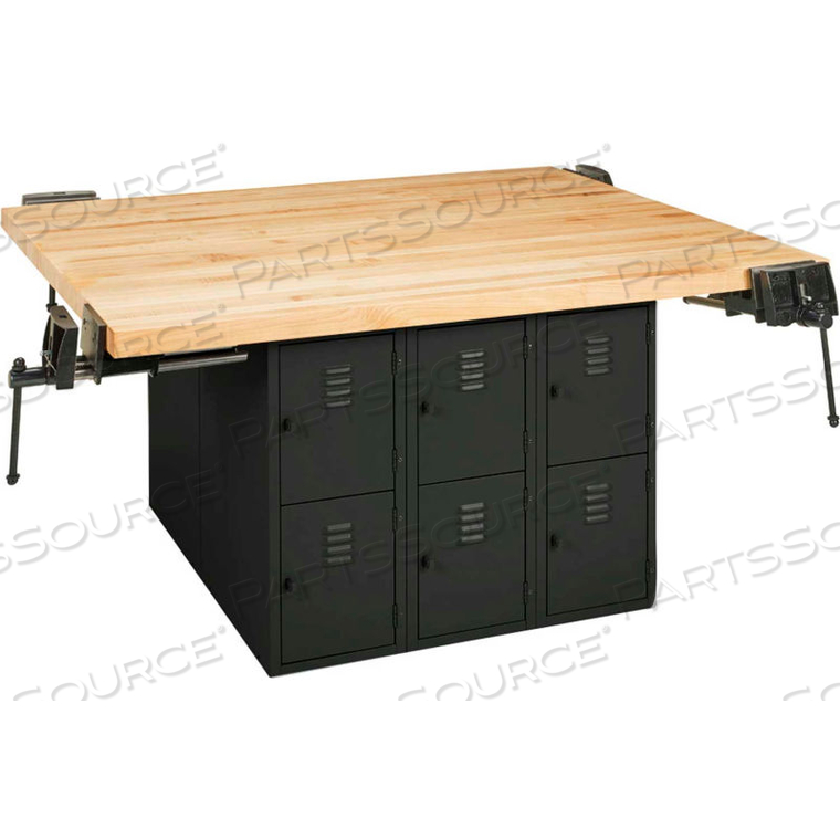 4-STATION WORKBENCH W/4 VISES - BLACK by Diversified Woodcrafts