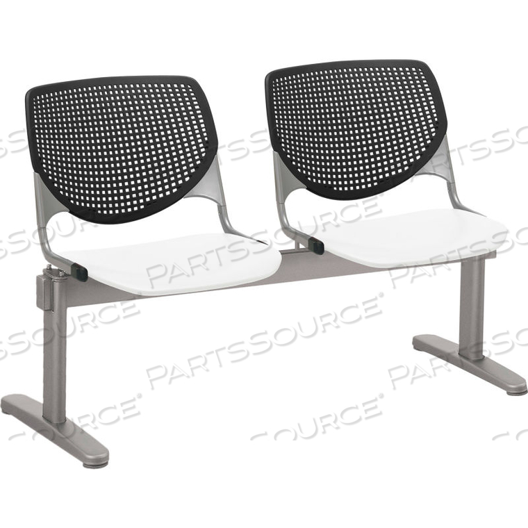 BEAM SEATING GUEST CHAIRS - 2 SEATER - BLACK/WHITE by KFI BEAM SEATING GUEST CHAIRS - 2 SEATER - BLACK/WHITE by KFI