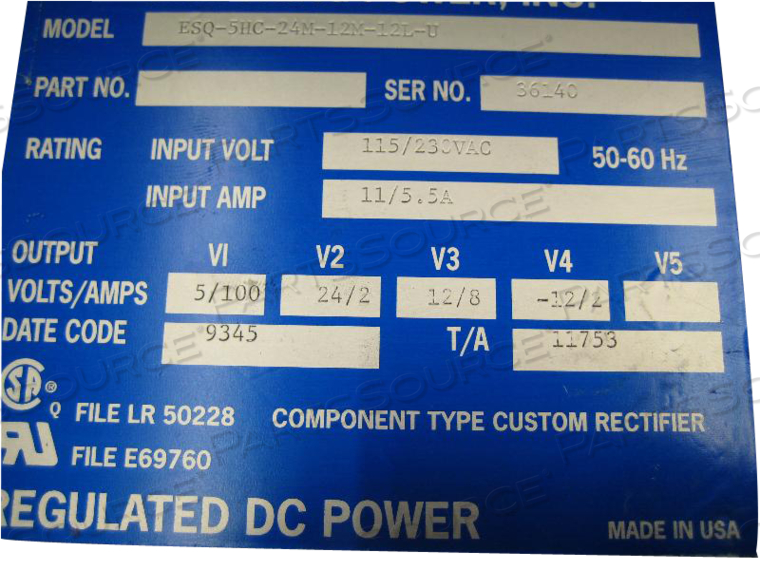 DRS POWER SUPPLY 