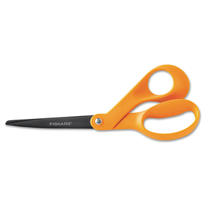 OUR FINEST SCISSORS, 8" LONG, 3.1" CUT LENGTH, ORANGE OFFSET HANDLE by Fiskars