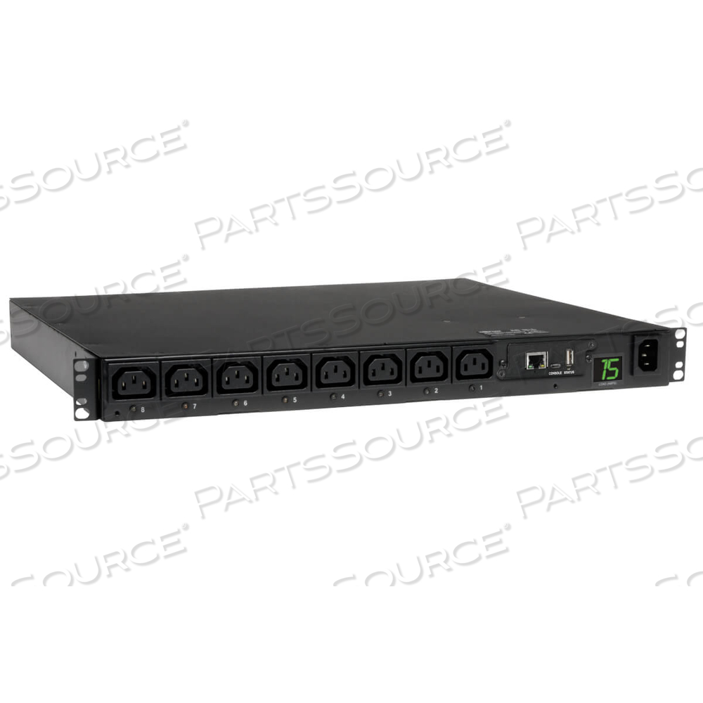 PDU SWITCHED 200V - 240V 15A C13 8 OUTLET C14 HORIZONTAL 1URM by Tripp Lite PDU SWITCHED 200V - 240V 15A C13 8 OUTLET C14 HORIZONTAL 1URM by Tripp Lite