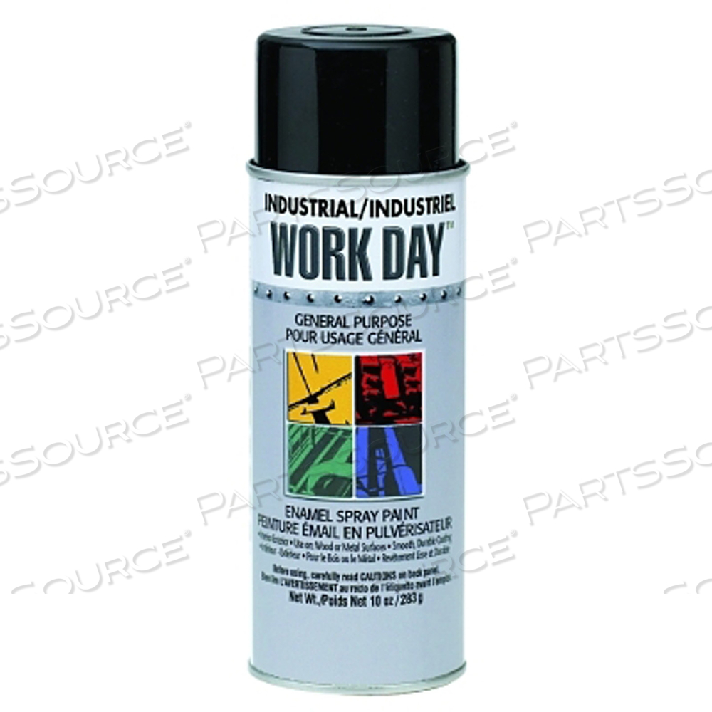 INDUSTRIAL WORK DAY ENAMEL PAINT, 16 OZ AEROSOL CAN, FLAT BLACK by Krylon