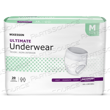 ULTIMATE MAXIMUM ABSORBENT UNDERWEAR, MEDIUM (20 PER BAG) by McKesson