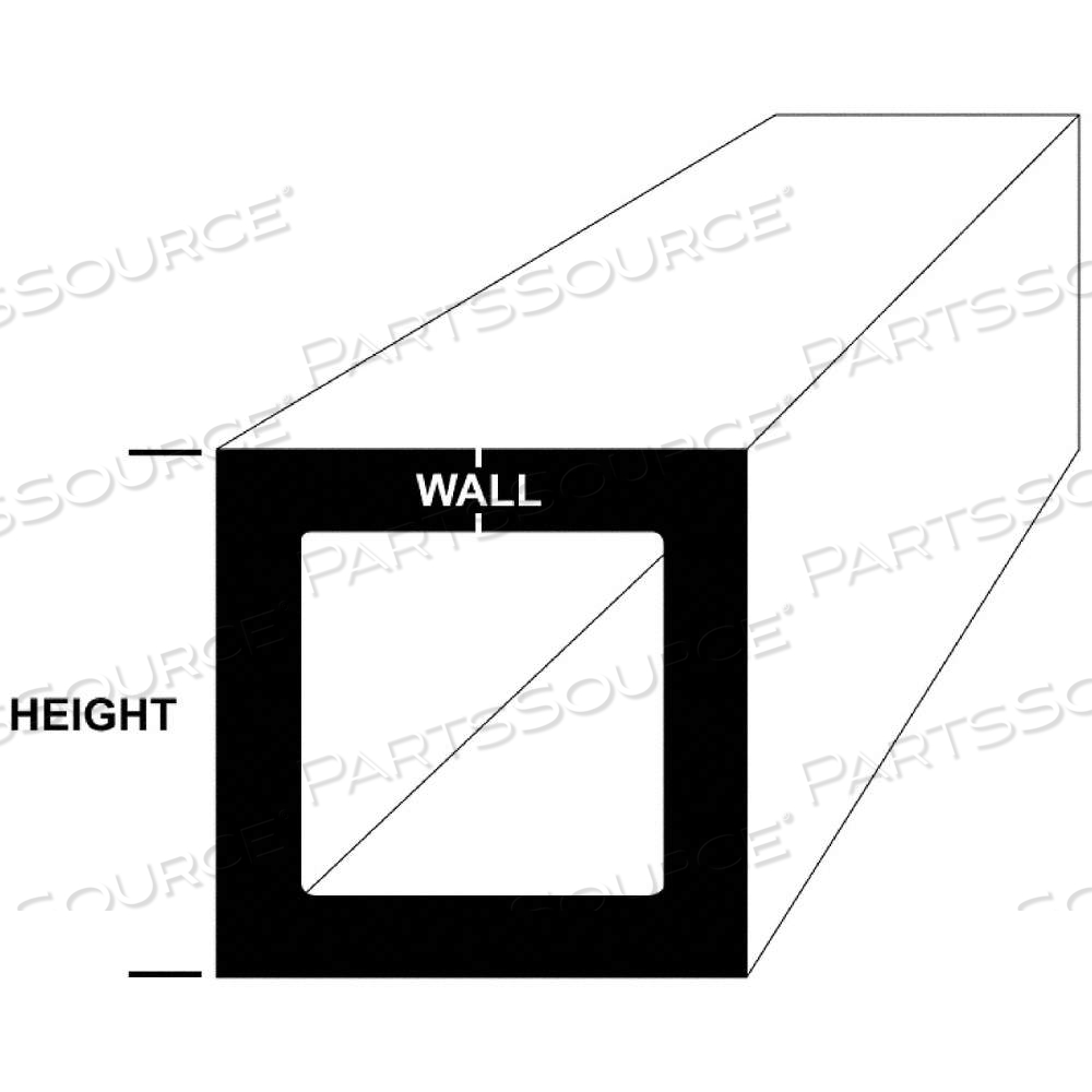 ALUMINUM SQUARE TUBE 6063, 24 IN OVERALL LG, 1/2 IN OUTSIDE HT, 1/2 IN OUTSIDE WD, MILL, EXTRUDED by Approved Vendor ALUMINUM SQUARE TUBE 6063, 24 IN OVERALL LG, 1/2 IN OUTSIDE HT, 1/2 IN OUTSIDE WD, MILL, EXTRUDED by Approved Vendor