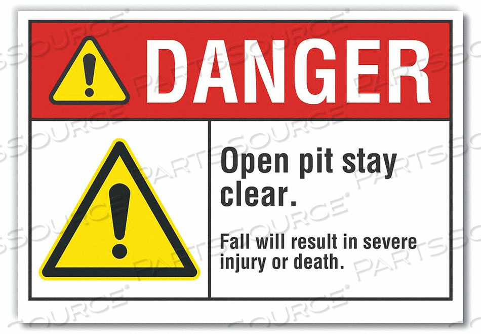 DANGER SIGN 5 W X 3-1/2 H 0.001 THICK by Lyle Signs Inc.
