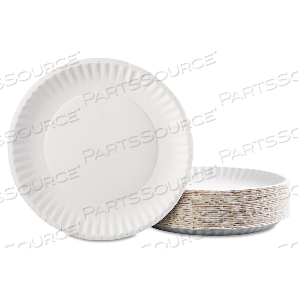 PAPER PLATES, 9" DIA, WHITE by AJM Packaging Corporation