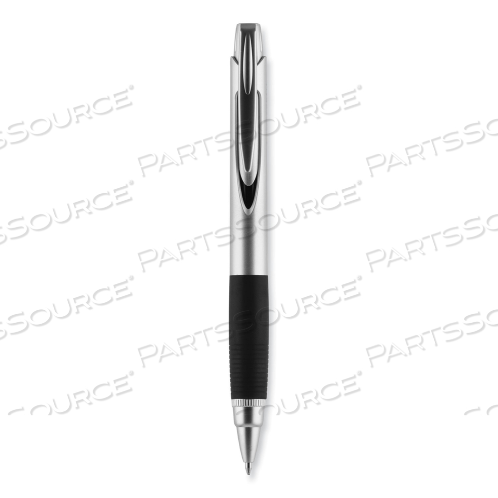 JETSTREAM PREMIER ROLLER BALL PEN, RETRACTABLE, BOLD 1 MM, BLACK INK, SILVER BARREL 