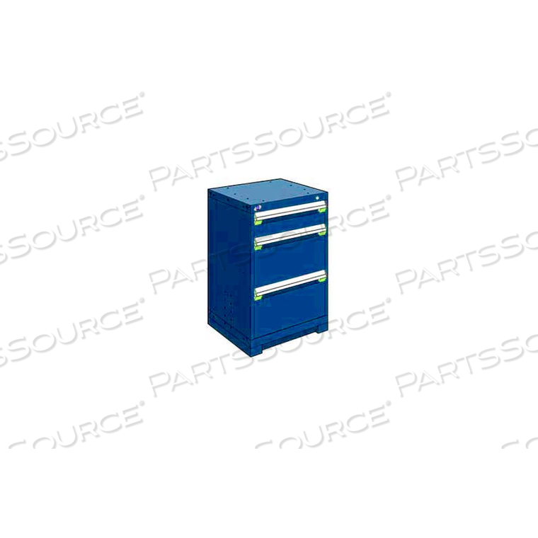 HEAVY DUTY MODULAR DRAWER CABINET 3 DRAWER COUNTER HIGH 24"W - AVALANCHE BLUE by Rousseau Metal Inc.