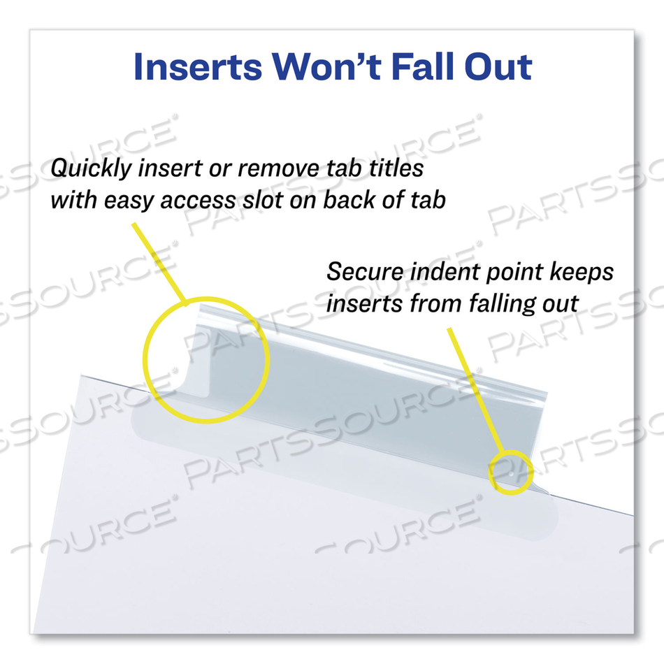 INSERTABLE BIG TAB DIVIDERS, 5-TAB, DOUBLE-SIDED GOLD EDGE REINFORCING, 11 X 8.5, WHITE, CLEAR TABS, 1 SET by Avery INSERTABLE BIG TAB DIVIDERS, 5-TAB, DOUBLE-SIDED GOLD EDGE REINFORCING, 11 X 8.5, WHITE, CLEAR TABS, 1 SET by Avery