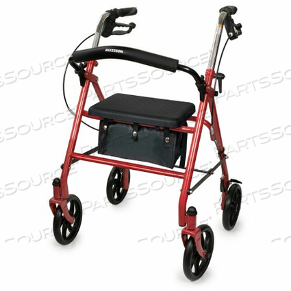 4-WHEEL ROLLATOR, RED by McKesson 4-WHEEL ROLLATOR, RED by McKesson