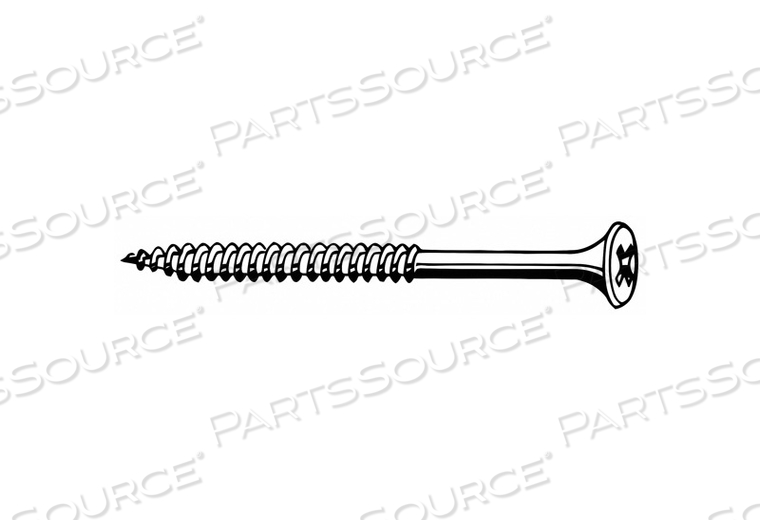 DRYWALL SCREWS, #10 SIZE, 2 1/2 IN LG, PHOSPHATE, STEEL, FLAT, PHILLIPS, PHILLIPS by Fabory
