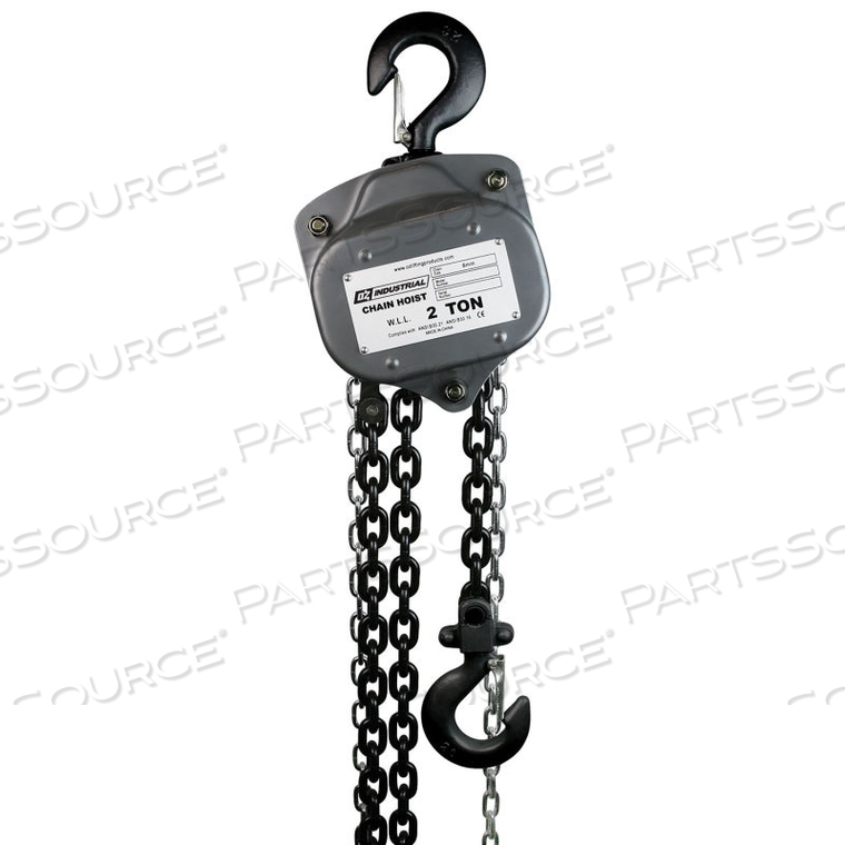 INDUSTRIAL MANUAL CHAIN HOIST, 2 TON CAPACITY 15' LIFT by Oz Lifting Products INDUSTRIAL MANUAL CHAIN HOIST, 2 TON CAPACITY 15' LIFT by Oz Lifting Products