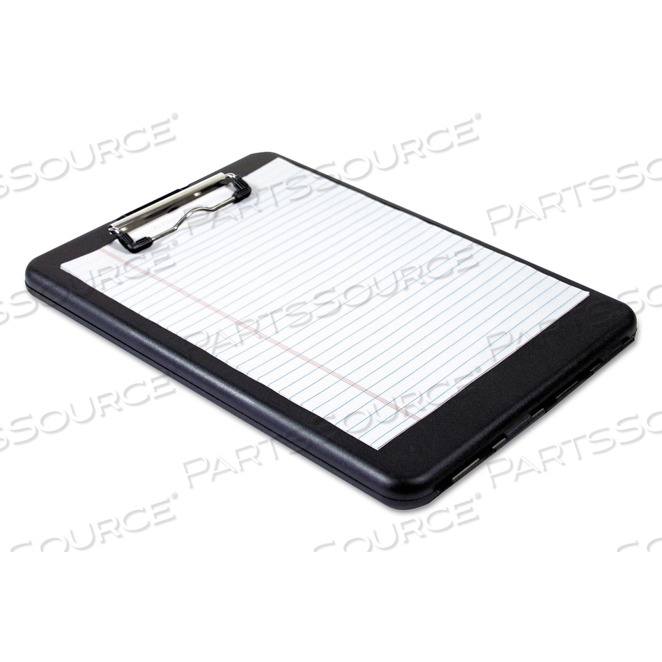 SLIMMATE STORAGE CLIPBOARD, 0.5" CLIP CAPACITY, HOLDS 8.5 X 11 SHEETS, BLACK by Saunders