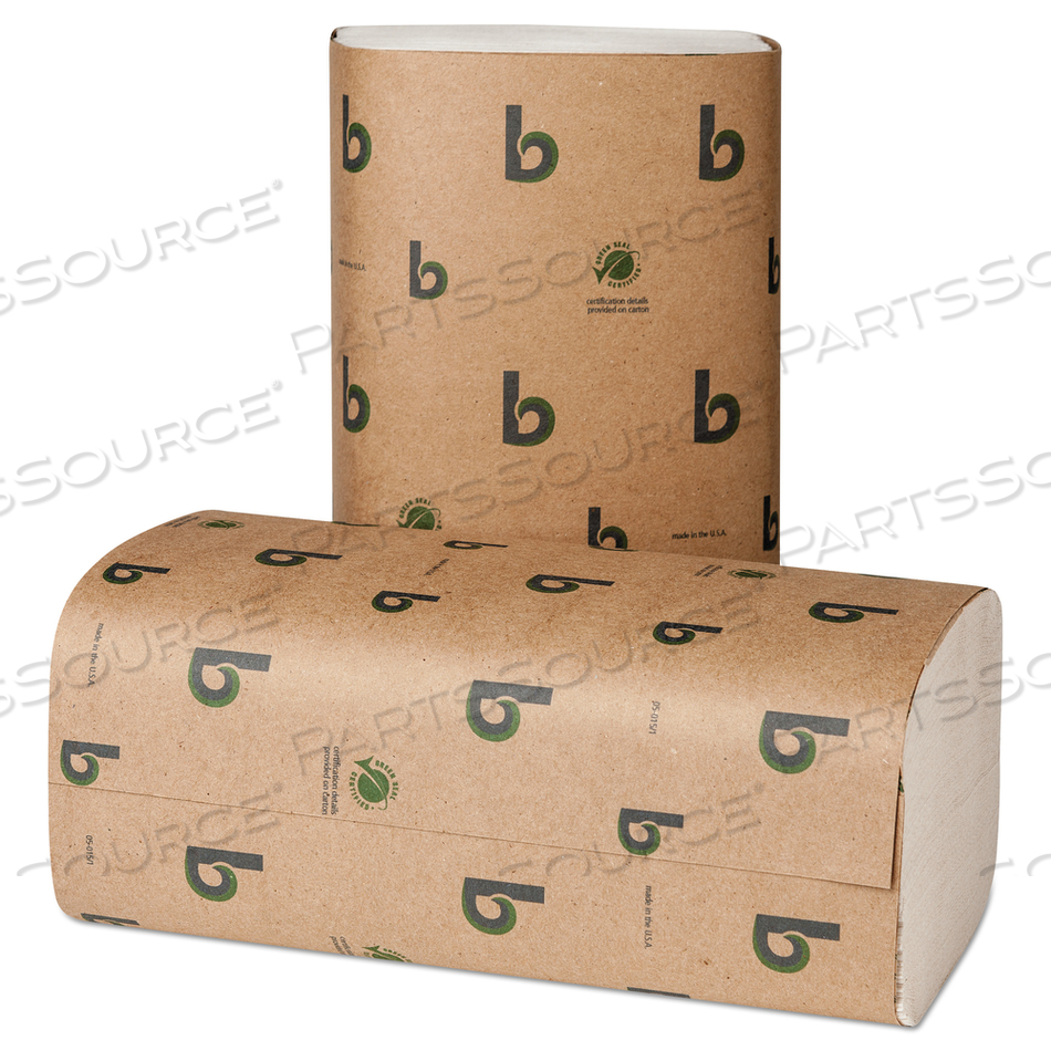 BOARDWALK GREEN SINGLE-FOLD TOWELS, 9.13 X 10.25, NATURAL WHITE by Boardwalk BOARDWALK GREEN SINGLE-FOLD TOWELS, 9.13 X 10.25, NATURAL WHITE by Boardwalk