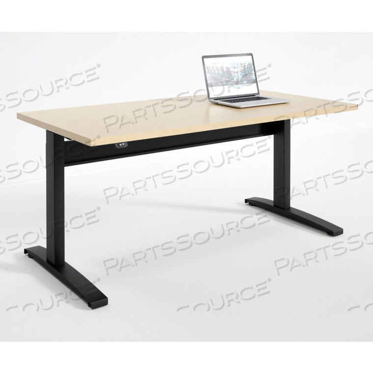 RIGHTANGLE BONITA ELECTRIC HEIGHT ADJUSTABLE DESK 30"X60", HARDROCK MAPLE W/BLACK BASE by KA Manufacturing Inc.