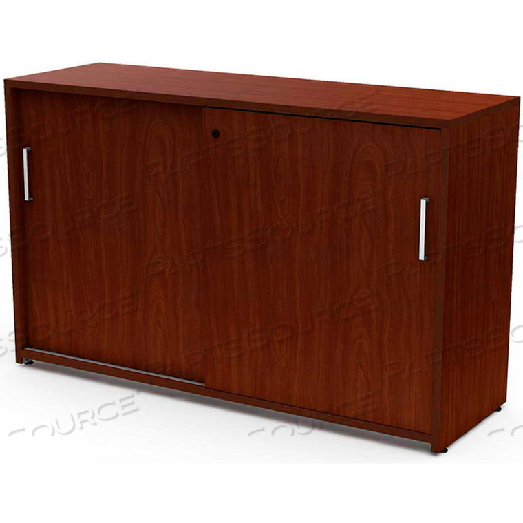 CREDENZA WITH SLIDING DOORS AND SECURITY VENEER - CHERRY 