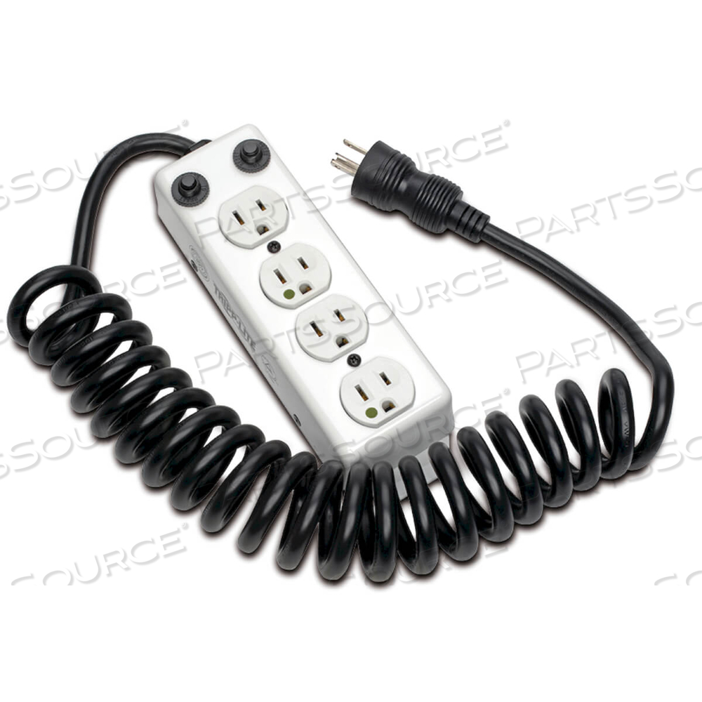 POWER STRIP MEDICAL 4 OUTLET UL1363A 3FT-10FT COILED CORD by Tripp Lite