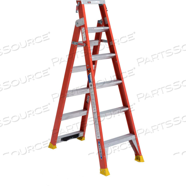 DUAL PURPOSE FIBERGLASS LADDER - 6' STEP LADDER & 11' EXTENSION LADDER 