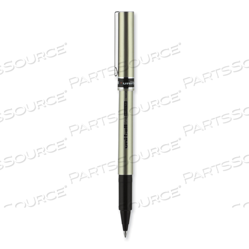 DELUXE ROLLER BALL PEN, STICK, FINE 0.7 MM, BLACK INK, CHAMPAGNE BARREL by Uni-Ball