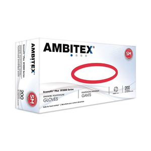 ECONOFIT PLUS POWDER-FREE POLYETHYLENE GLOVES, SMALL, CLEAR, 200/PACK, 10 PACKS/CARTON by Ambitex