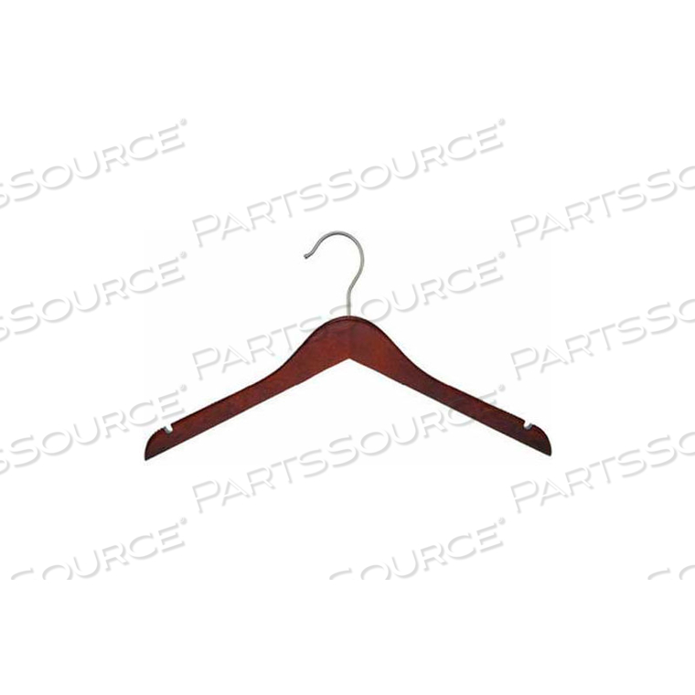 NAHANCO TOP HANGER-FLAT, 14"L, WOOD-MAHOGANY, PKG QTY 100 by National Hanger Company Inc.