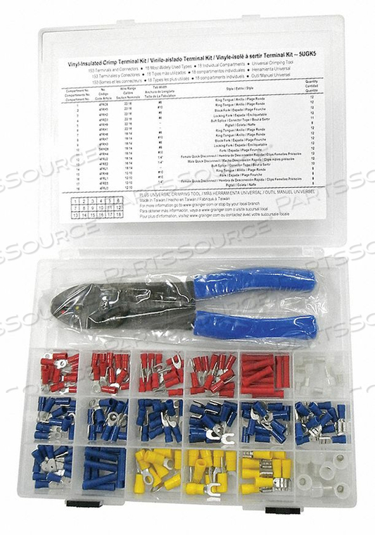 WIRE TERMNL KIT WITH CRIMP TOOL 194 PCS. by Power First WIRE TERMNL KIT WITH CRIMP TOOL 194 PCS. by Power First