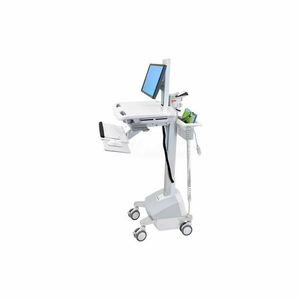 ERGOTRON STYLEVIEW EMR CART WITH LCD PIVOT, LIFE POWERED - CART FOR LCD DISPLAY / KEYBOARD / MOUSE / BAR CODE SCANNER / CPU - PLASTIC, ALUMINUM, ZINC-PLATED STEEL - GRAY, WHITE, POLISHED ALUMINUM - SCREEN SIZE: UP TO 22" by Ergotron, Inc.