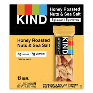 NUTS AND SPICES BAR, HONEY ROASTED NUTS/SEA SALT, 1.4 OZ BAR, 12/BOX by Kind