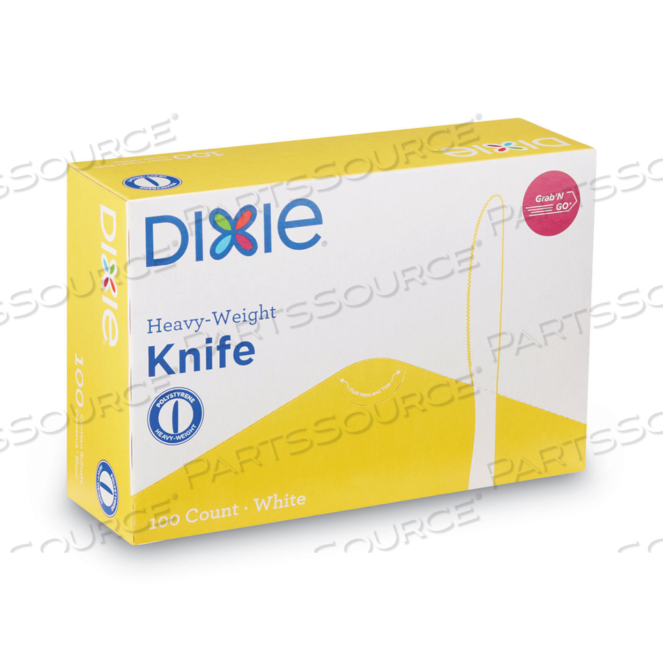PLASTIC CUTLERY, HEAVYWEIGHT KNIVES, WHITE by Dixie PLASTIC CUTLERY, HEAVYWEIGHT KNIVES, WHITE by Dixie