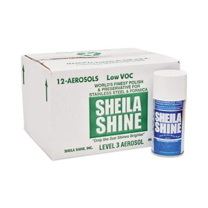 LOW VOC STAINLESS STEEL CLEANER AND POLISH, 10 OZ SPRAY CAN, 12/CARTON by Sheila Shine