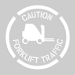 FLOOR STENCIL - CAUTION FORKLIFT TRAFFIC - 20" X 20" by Accuform Manufacturing, Inc.