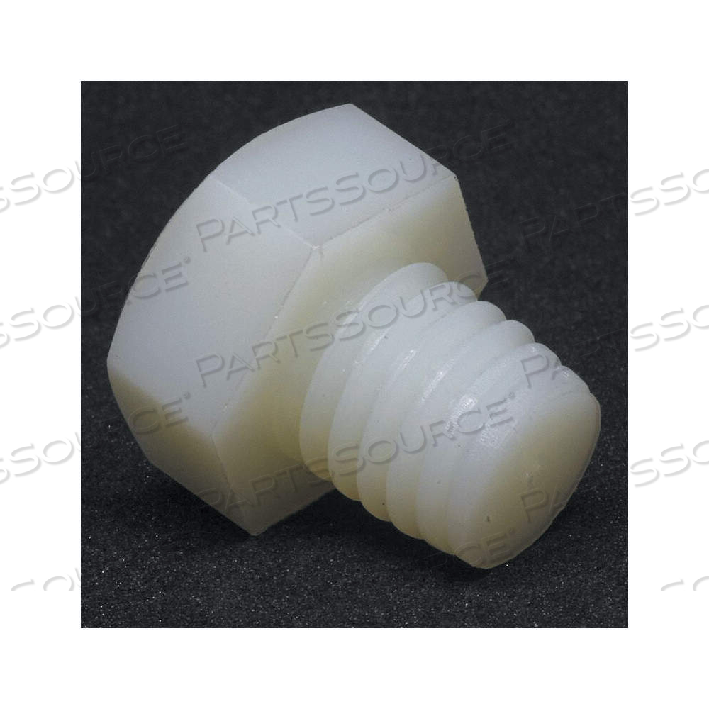 HEX HEAD CAP SCREW, NYLON, NOT GRADED, PLAIN, 3/8"-16, COARSE, 1 IN LG, INCH by Approved Vendor