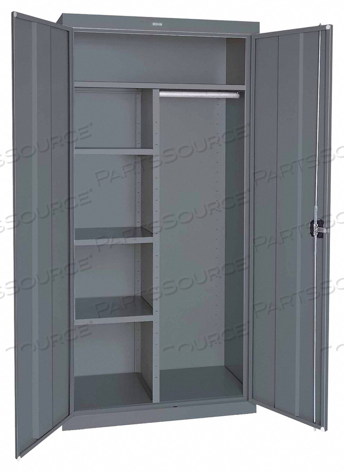 COMBO WARDROBE CABINET 72 H 46 W GRAY by Sandusky Lee Cabinets