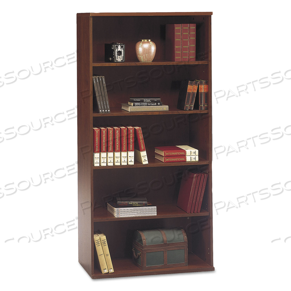 SERIES C COLLECTION BOOKCASE, FIVE-SHELF, 35.63W X 15.38D X 72.78H, HANSEN CHERRY by Bush Industries SERIES C COLLECTION BOOKCASE, FIVE-SHELF, 35.63W X 15.38D X 72.78H, HANSEN CHERRY by Bush Industries
