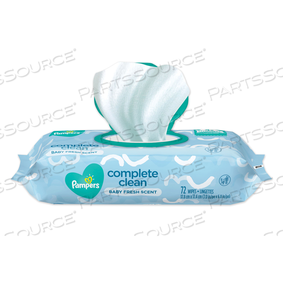 COMPLETE CLEAN BABY WIPES, 1-PLY, BABY FRESH, 72 WIPES/PACK by Pampers