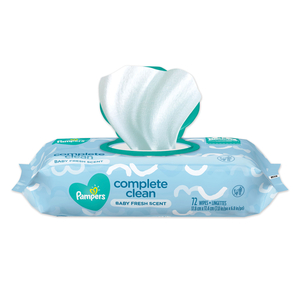 COMPLETE CLEAN BABY WIPES, 1-PLY, BABY FRESH, 72 WIPES/PACK, 8 PACKS/CARTON by Pampers