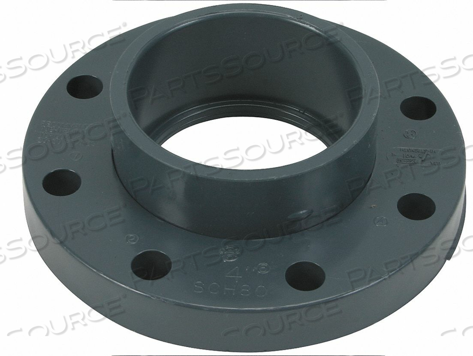 VAN STONE FLANGE, 4 IN FITTING PIPE SIZE, SCHEDULE 80, FEMALE NPT, 150 PSI, GRAY by GF Piping Systems VAN STONE FLANGE, 4 IN FITTING PIPE SIZE, SCHEDULE 80, FEMALE NPT, 150 PSI, GRAY by GF Piping Systems