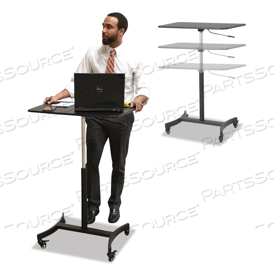 DC500 HIGH RISE COLLECTION MOBILE ADJUSTABLE STANDING DESK, 30.75" X 22" X 29" TO 44", BLACK by Victor Technology, LLC