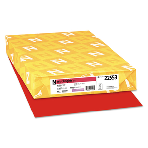 COLOR PAPER, 24 LB BOND WEIGHT, 11 X 17, RE-ENTRY RED, 500/REAM by Astrobrights