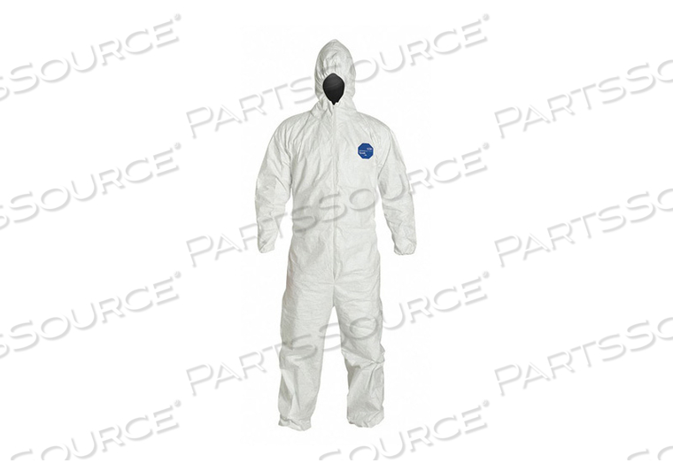 HOODED COVERALL ELASTIC WHITE L by DuPont