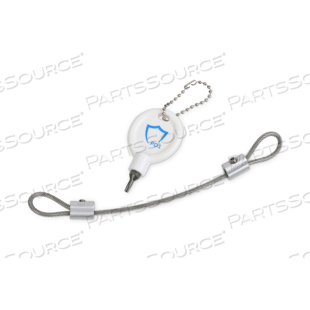 ACCESSIBLE CABLE TETHER 10" W/ KEY by PD1 Medical LLC